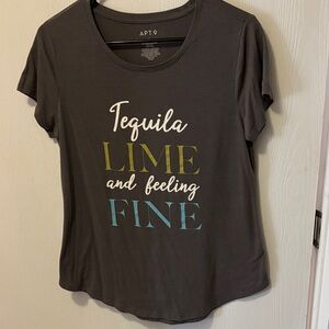 Apt. 9 Women's Charcoal Tee with Colorful Print
